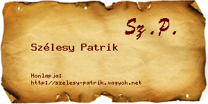 Szélesy Patrik névjegykártya